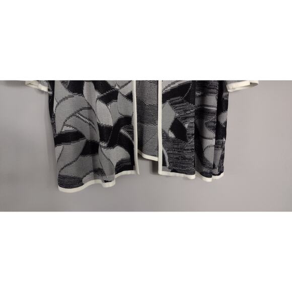 Misook knit cardigan sweater top 1X modern abstract print plus size - Picture 7 of 16